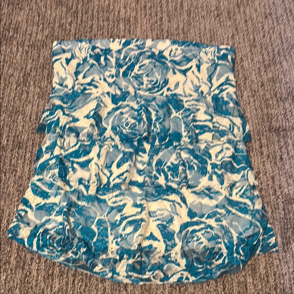 Floral Blue and White Tube Top Ruffled rue 21